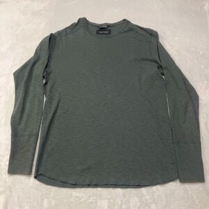 Wings + Horns Charcoal Green Long Sleeve Shirt Men's Sz Large Made In Canada